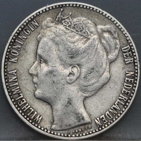 1 Gulden 1906 Wilhelmina — Zilver