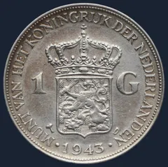 1 Gulden 1943 D Wilhelmina