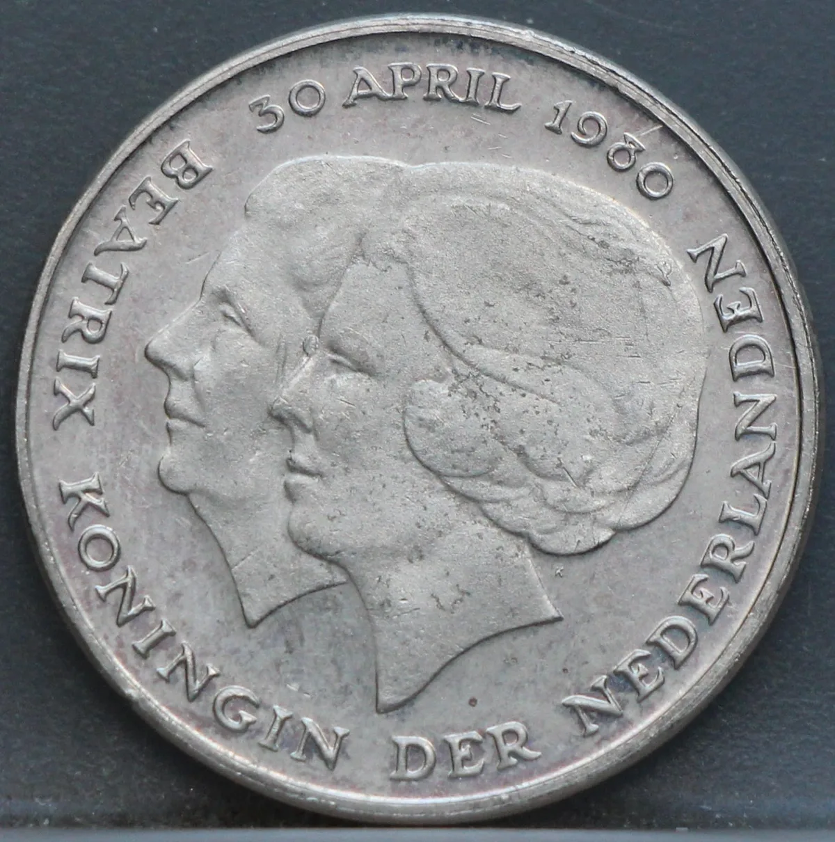 1 Gulden 1980 Nederland Nikkel — Dubbelkop voorzijde