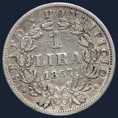 1 lira 1867 Kerkelijke Staat