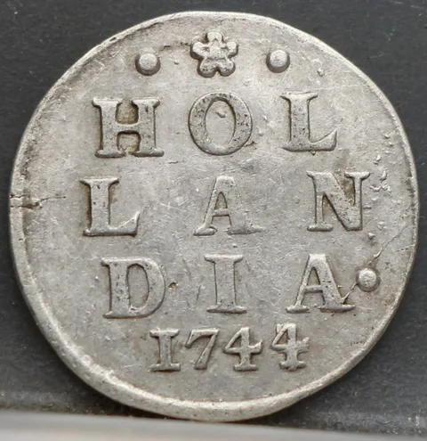 2 Stuiver 1744 Holland — Dubbele Wapenstuiver