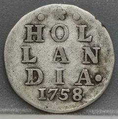 2 Stuiver 1758 Holland — Dubbele Wapenstuiver