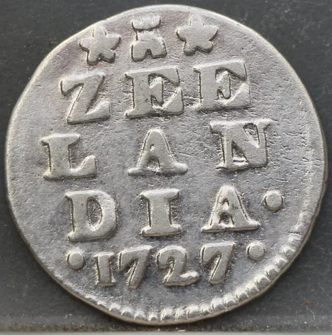 2 Stuiver 1727 — Dubbele Wapenstuiver Zeeland Zilver
