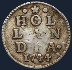 2 Stuiver 1744 Holland — Dubbele Wapenstuiver 1744