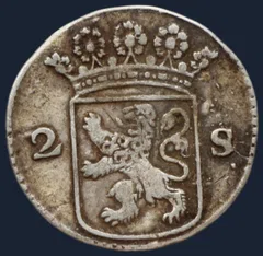 2 Stuiver 1744 Holland — Dubbele Wapenstuiver 1744