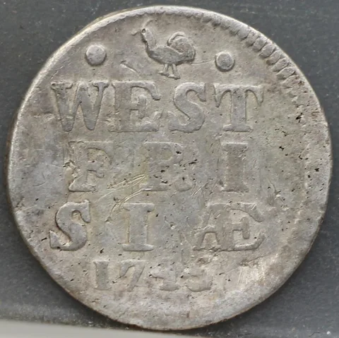2 Stuiver 1745 — Dubbele Wapenstuiver West-Friesland