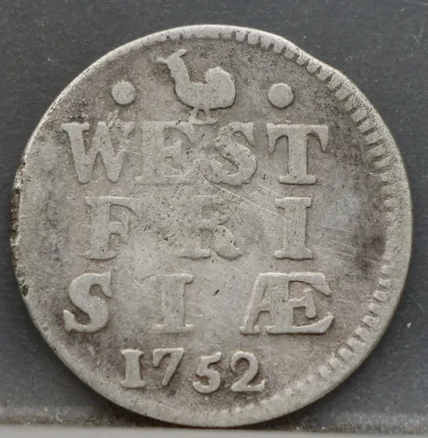 2 Stuiver 1752 — Dubbele Wapenstuiver West-Friesland Zilver