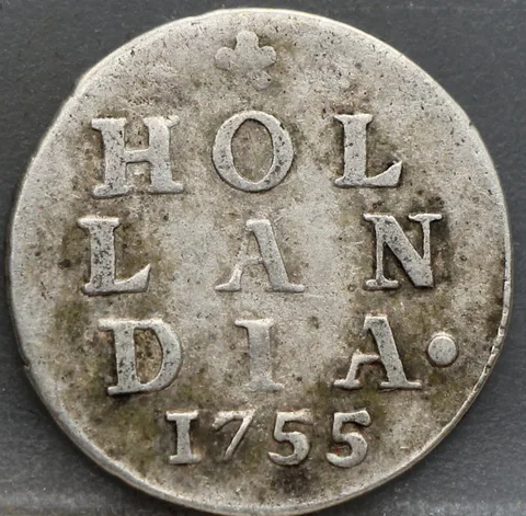 2 Stuiver 1755 Holland — Dubbele Wapenstuiver