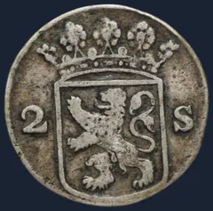 2 Stuiver 1755 Holland — Dubbele Wapenstuiver