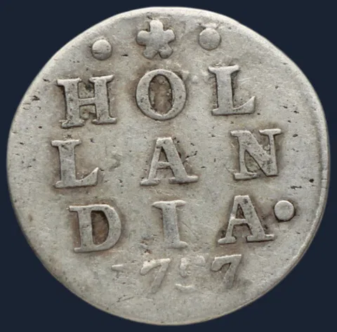 2 Stuiver 1757 Holland — Dubbele Wapenstuiver
