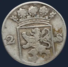 2 Stuiver 1757 Holland — Dubbele Wapenstuiver