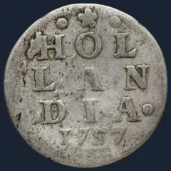 2 Stuiver 1757 Holland — Dubbele Wapenstuiver