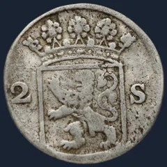 2 Stuiver 1757 Holland — Dubbele Wapenstuiver