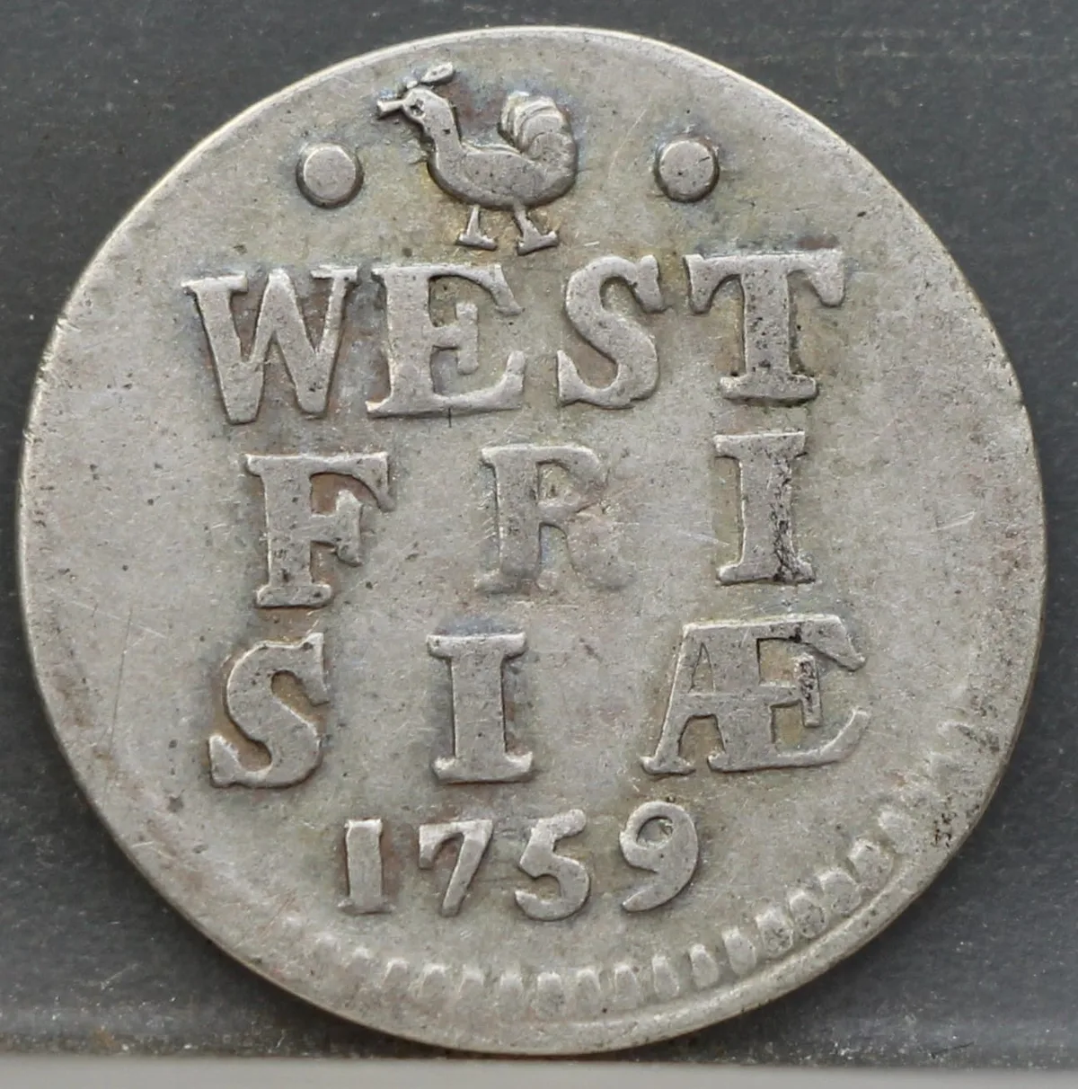 2 Stuiver 1759 — Dubbele Wapenstuiver West-Friesland Zilver voorzijde