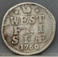 2 Stuiver 1760 — West-Friesland Zilver voorzijde
