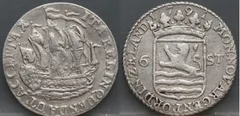 6 Stuiver 1791 Zeeland — Scheepjesschelling detail 2, zilver