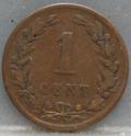 1 Cent 1878 Willem III — Brons achterzijde