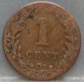 1 Cent 1883 - Willem 3 achterzijde