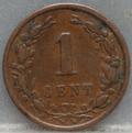 1 Cent 1899 Wilhelmina achterzijde