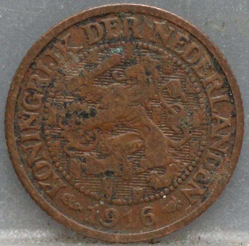 1 Cent 1916 Wilhelmina voorzijde