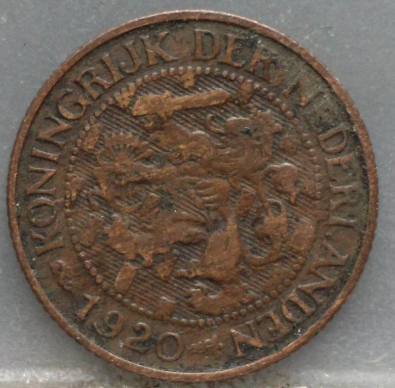 1 Cent 1920 Wilhelmina — Brons voorzijde
