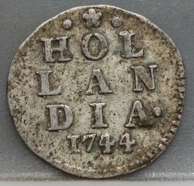 2 Stuiver 1744 Holland — Dubbele Wapenstuiver