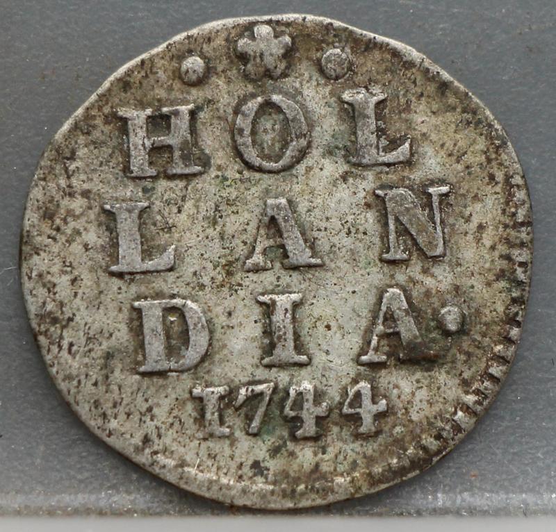 2 Stuiver 1744 Holland — Dubbele Wapenstuiver