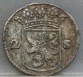 2 Stuiver 1744 Holland — Dubbele Wapenstuiver