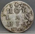 2 Stuiver 1744 Holland — Dubbele Wapenstuiver