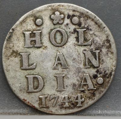 2 Stuiver 1744 Holland — Dubbele Wapenstuiver