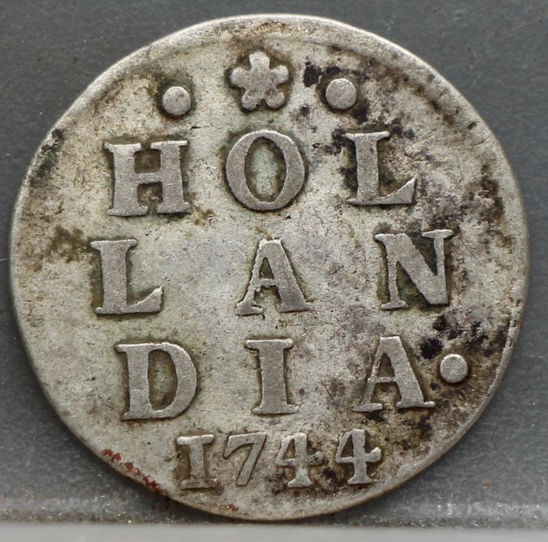 2 Stuiver 1744 Holland — Dubbele Wapenstuiver