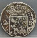 2 Stuiver 1744 Holland — Dubbele Wapenstuiver