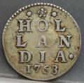 2 Stuiver 1763 Holland — Dubbele Wapenstuiver