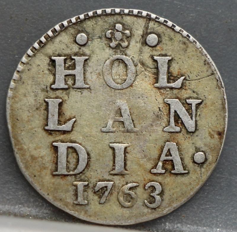 2 Stuiver 1763 Holland — Dubbele Wapenstuiver