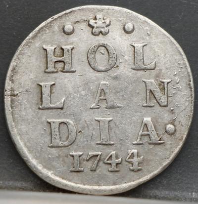 2 Stuiver 1744 Holland — Dubbele Wapenstuiver