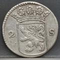 2 Stuiver 1744 Holland — Dubbele Wapenstuiver
