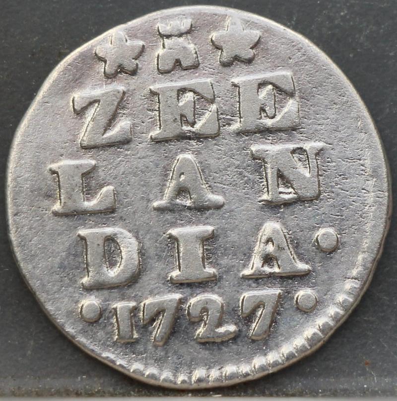 2 Stuiver 1727 — Dubbele Wapenstuiver Zeeland Zilver voorzijde, Zilver (Ag)