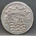 2 Stuiver 1731 Zeeland — Dubbele Wapenstuiver Zilver achterzijde, Zilver (Ag)