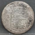 2 Stuiver 1738 West-Friesland — Dubbele Wapenstuiver achterzijde, Zilver