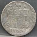 2 Stuiver 1745 — Dubbele Wapenstuiver West-Friesland voorzijde, Zilver