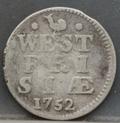 2 Stuiver 1752 — Dubbele Wapenstuiver West-Friesland Zilver voorzijde