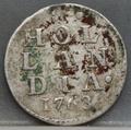 2 Stuiver 1763 Holland — Dubbele Wapenstuiver voorzijde