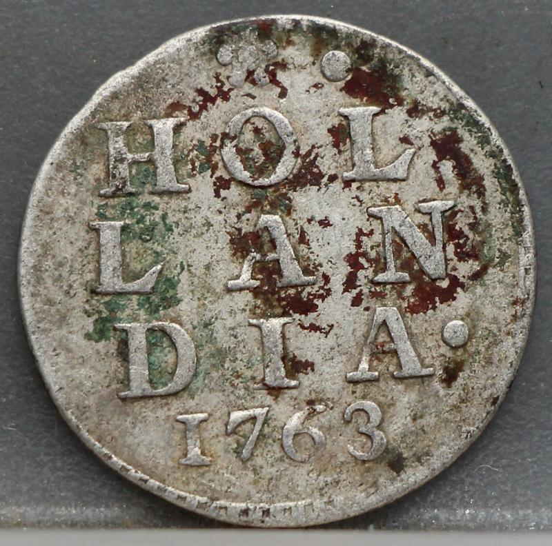 2 Stuiver 1763 Holland — Dubbele Wapenstuiver voorzijde