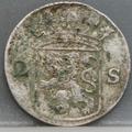 2 Stuiver 1763 Holland — Dubbele Wapenstuiver achterzijde