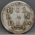 2 Stuiver 1774 Holland — Dubbele Wapenstuiver voorzijde