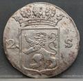 2 Stuiver 1792 — Dubbele Wapenstuiver Holland achterzijde
