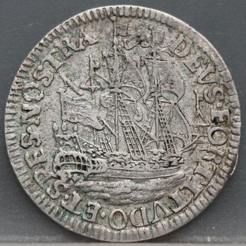6 Stuiver 1677 'Scheepjesschelling' — West-Friesland, Enkhuizen voorzijde